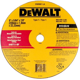 [DW8067] DISCO CORTE METAL 9 DEWALT